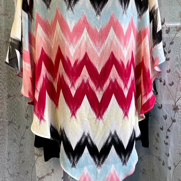 3X In Studio Double Layer Whispy Top Blouse Shirt - Picture 6 of 6